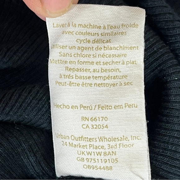 Free People Louie Louie Tee, Cropped Button up, Lettuce Hem, Black, Size S - Picture 7 of 7